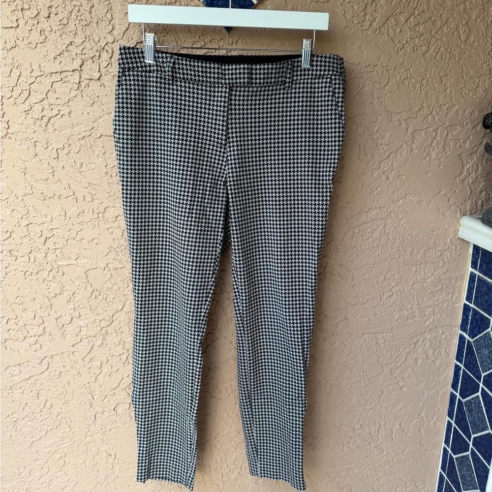 Women’s Cynthia Rowley Houndstooth Slim Dress Pants - Black & White